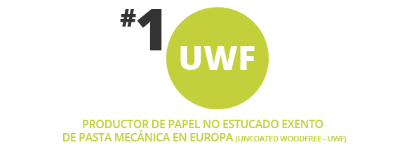 Nº 1 Productor de papel no estucado exento de pasta mecanica en Europa